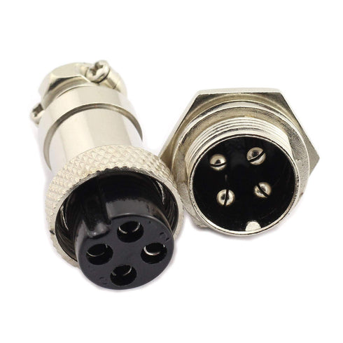 5Pairs GX16 4Pin Male Female Circular Aviation Connector Plug 16MM Wire Panel Metal Connector...